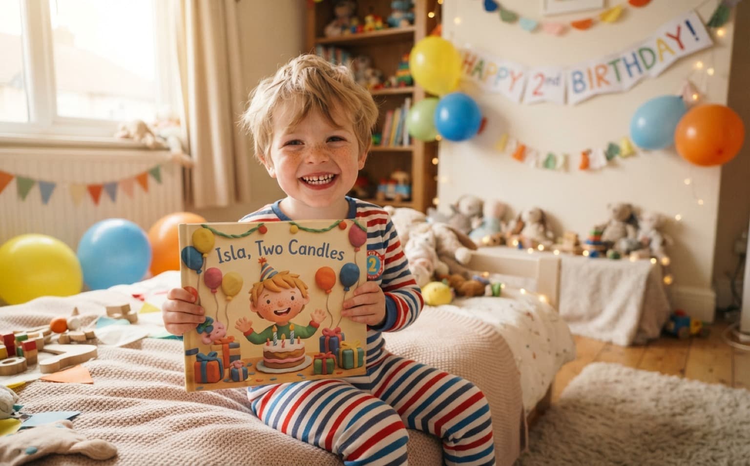 A second birthday story, for a toddler in full swing. — personalised children's storybook