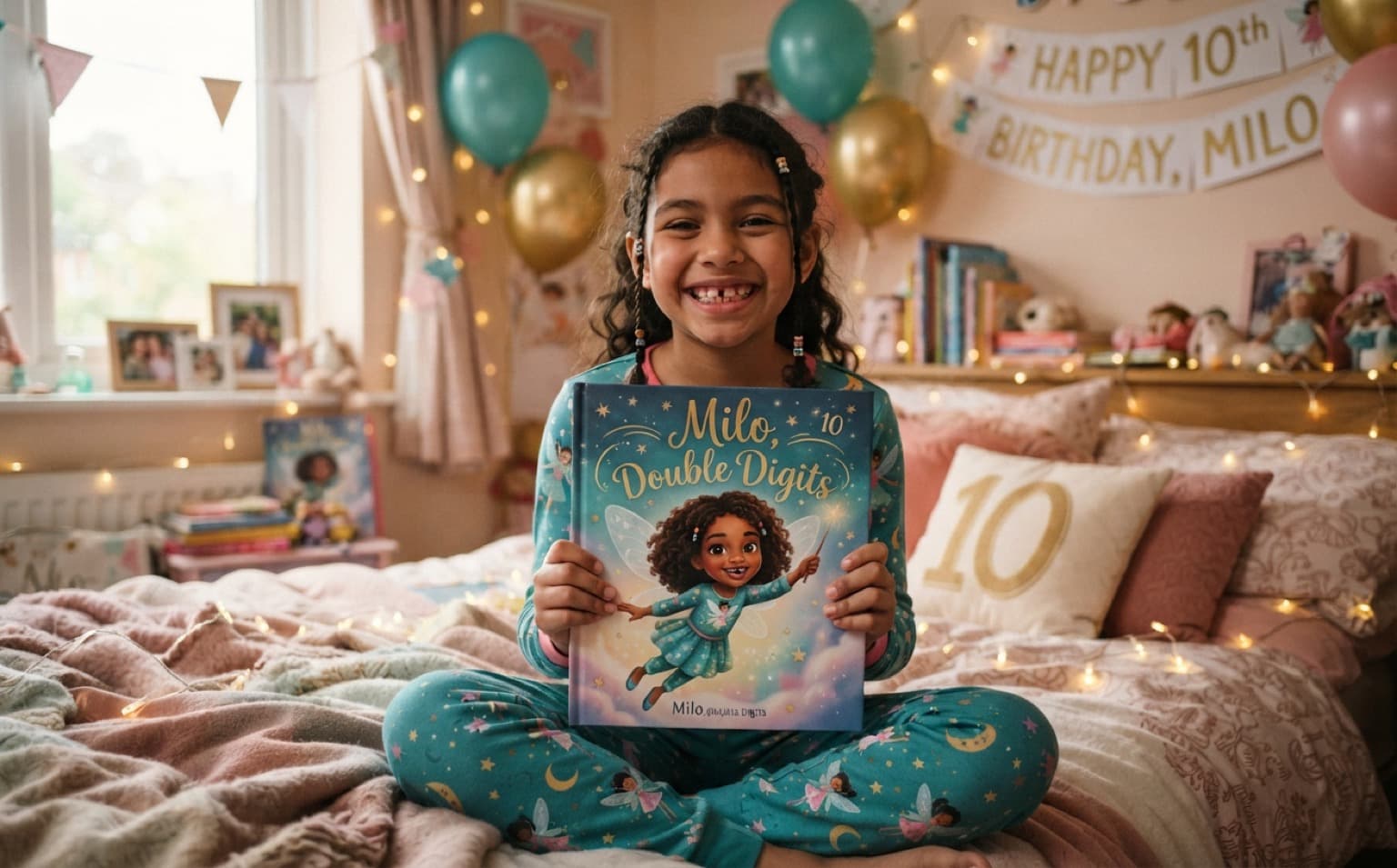A tenth birthday story, marking double digits. — personalised children's storybook