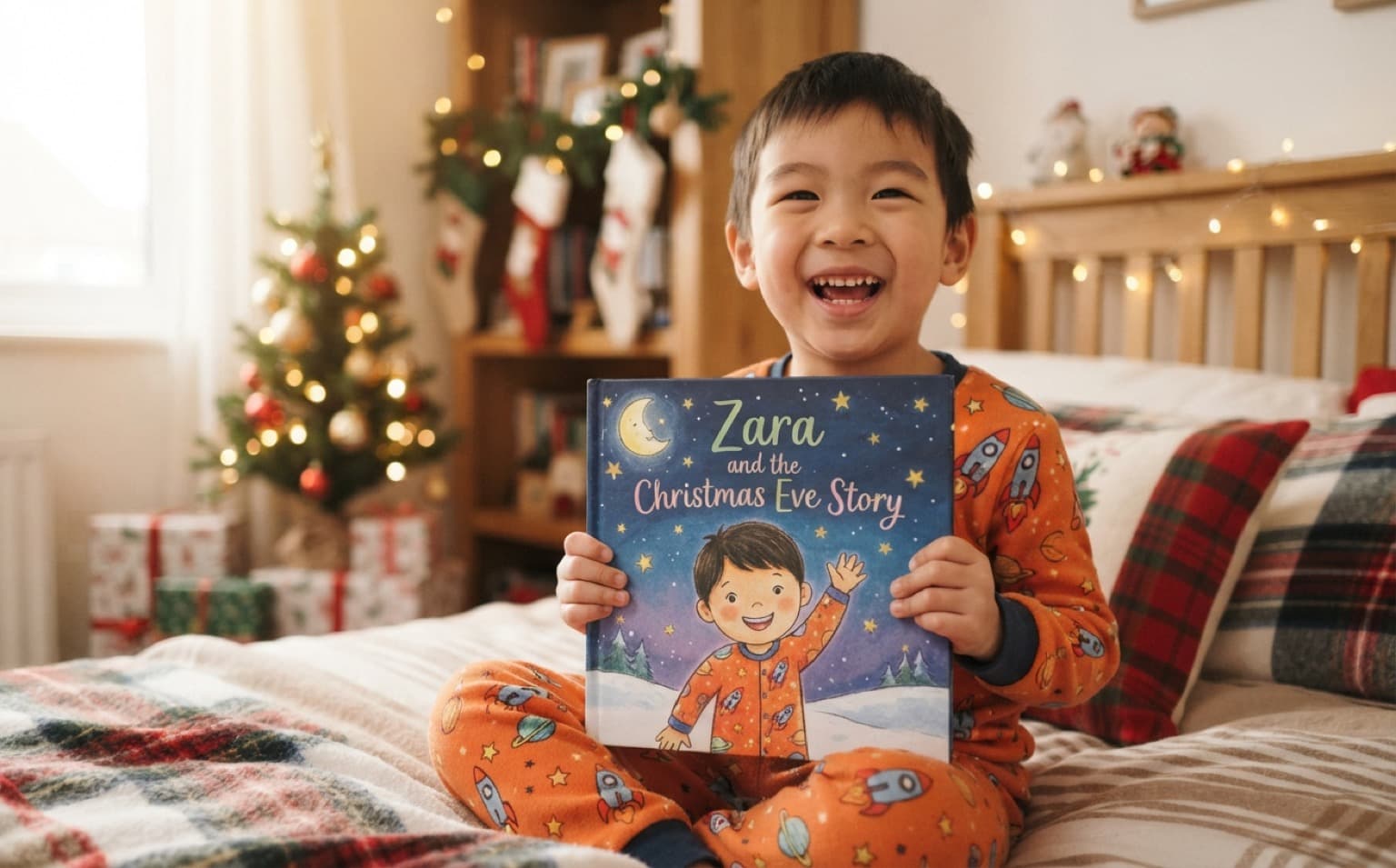 A personalised Christmas storybook under the tree. — personalised children's storybook