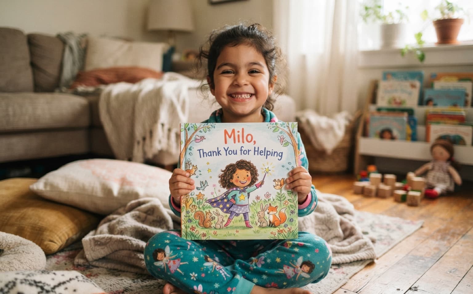 A story-shaped thank you, from your child. — personalised children's storybook