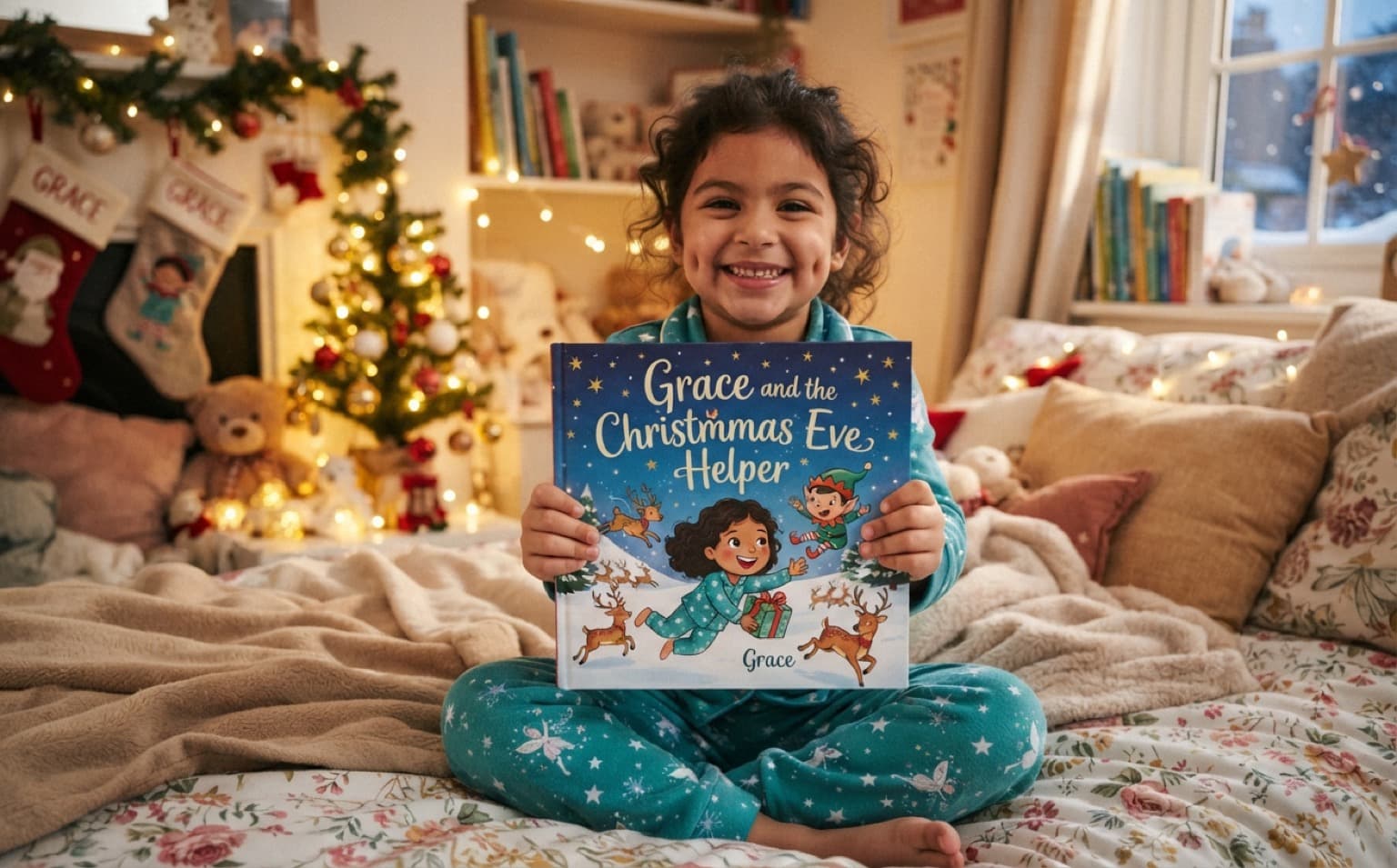 Christmas stories, warm as the tree lights. — personalised children's storybook