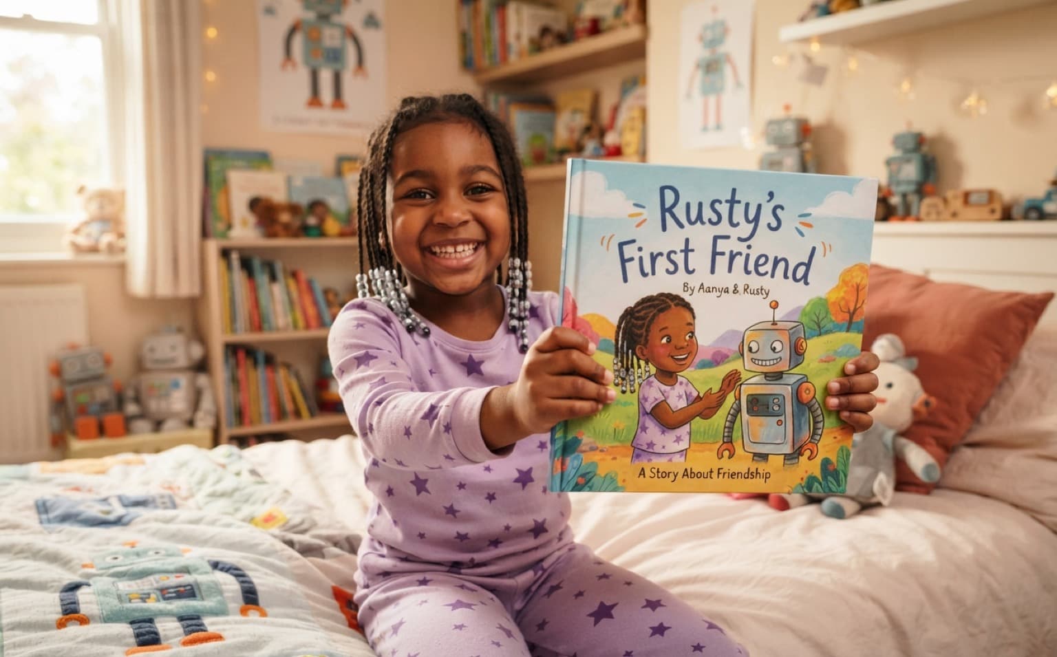 Robot stories, clicking and whirring with heart. — personalised children's storybook