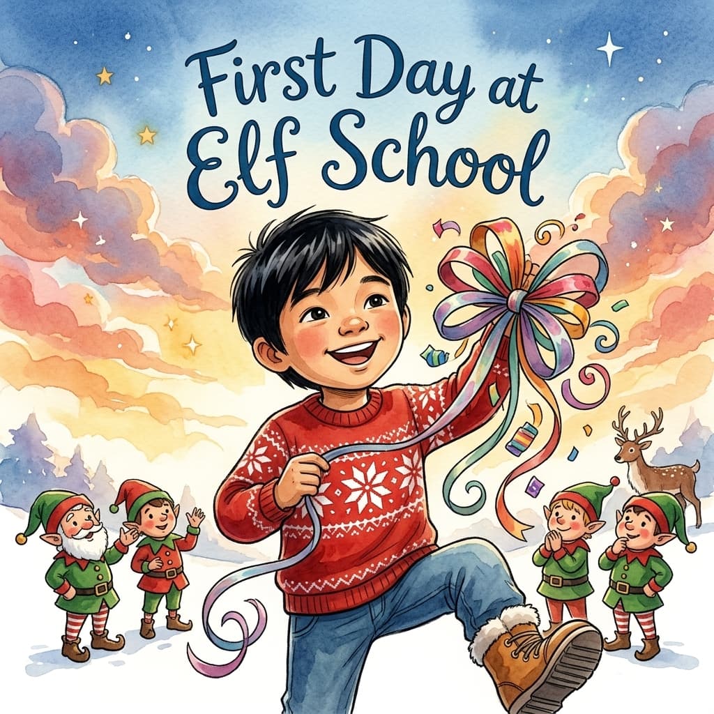 First Day at Elf School — personalised storybook cover