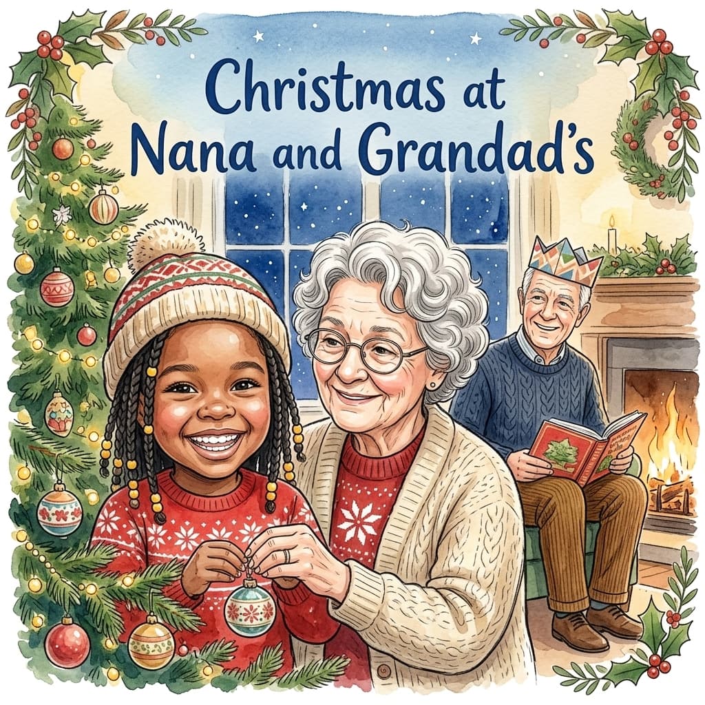 Christmas at Nana and Grandad's — personalised storybook cover