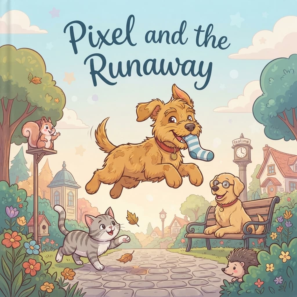Pixel and the Great Sock Hunt — personalised storybook cover