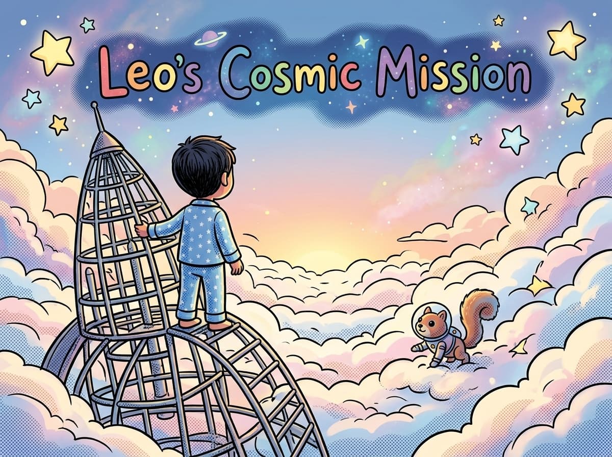 Leo and the Playground Rocket — personalised storybook cover