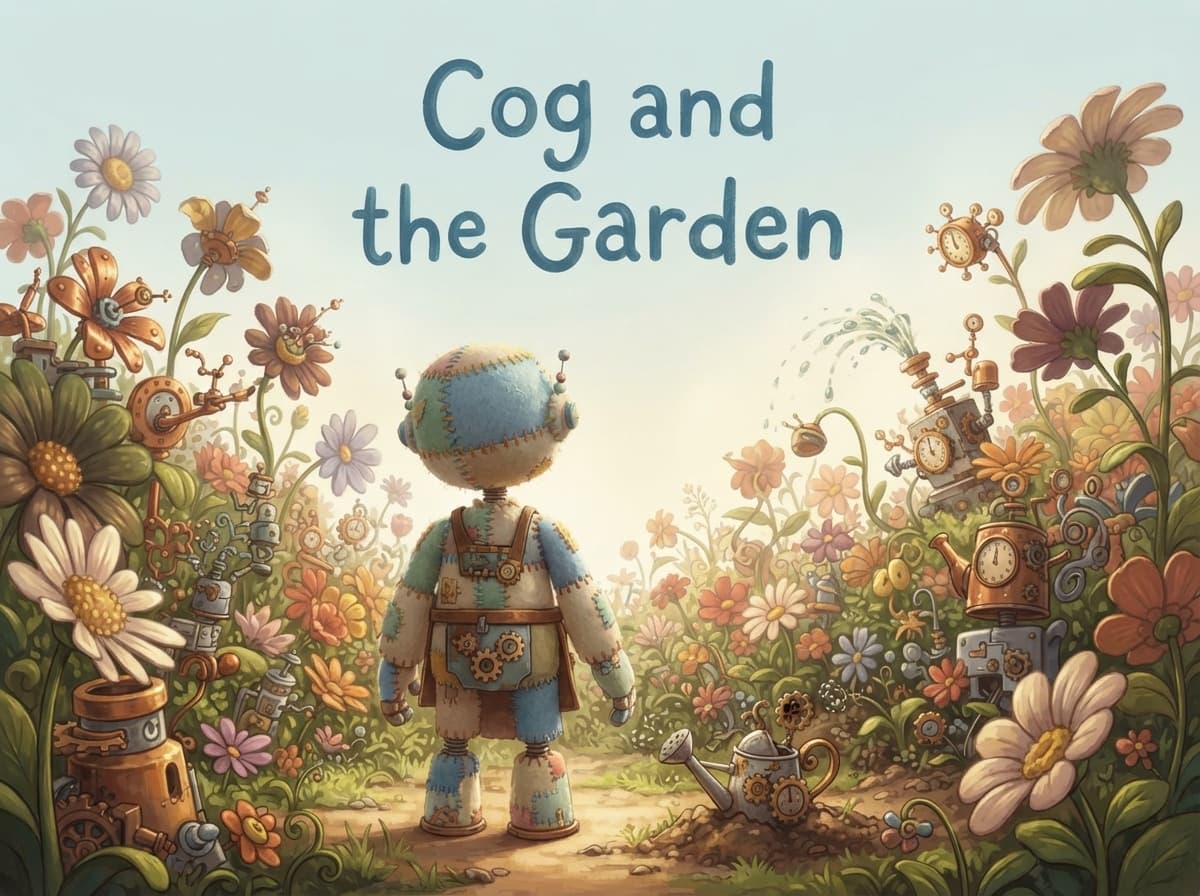 Cog and the Clockwork Garden — personalised storybook cover