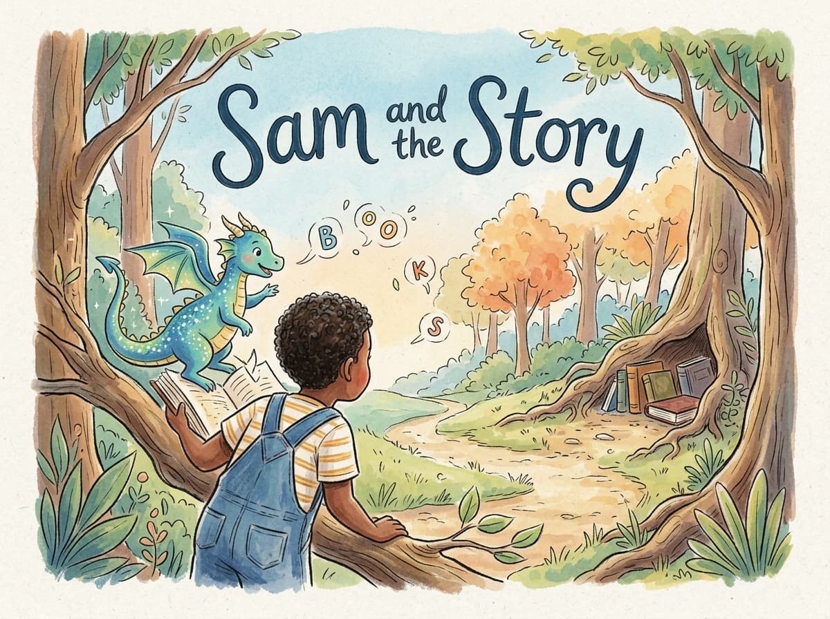 Sam and the Story Dragon — personalised storybook cover