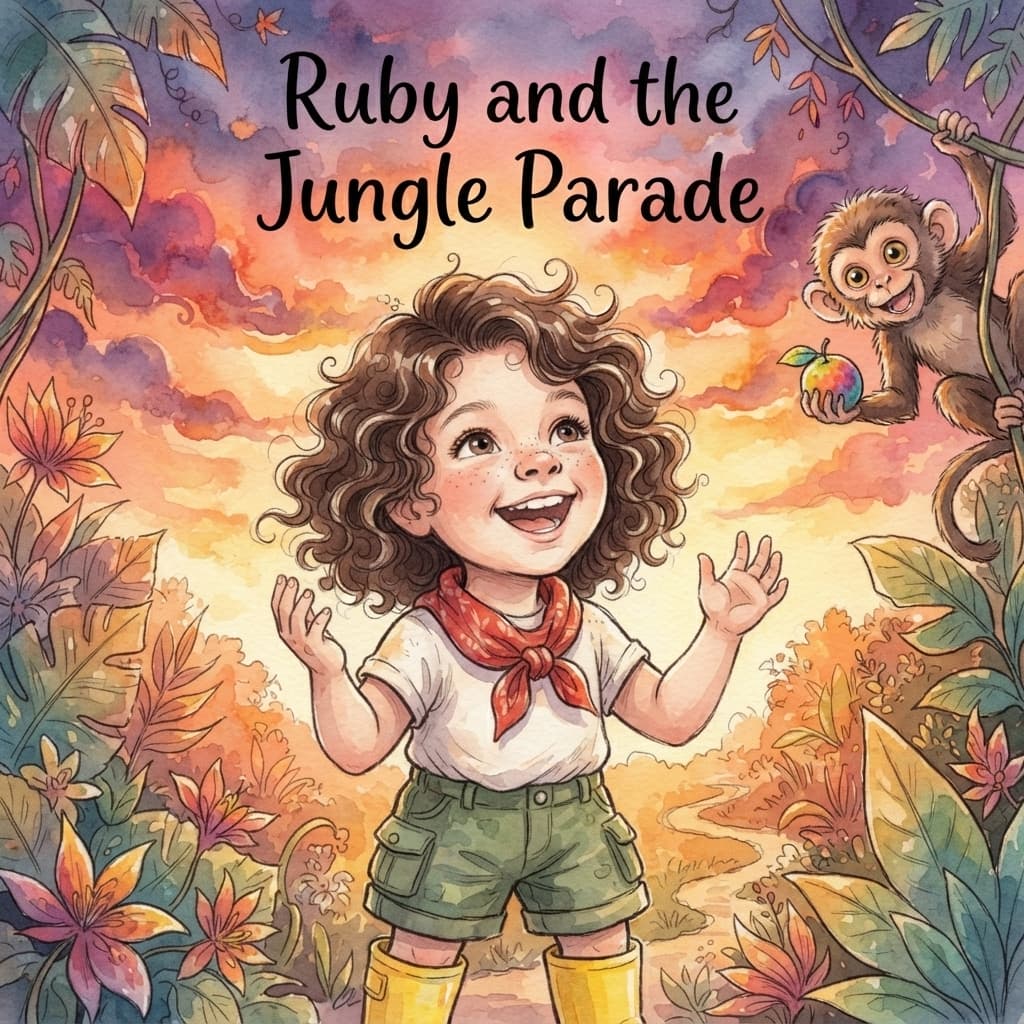 Ruby and the Jungle Parade — personalised storybook cover