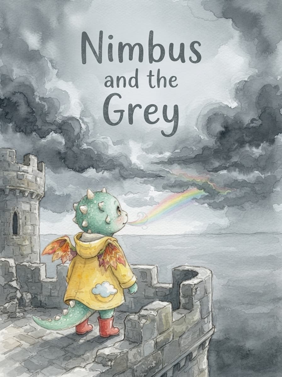 Nimbus and the Rainbow Storm — personalised storybook cover