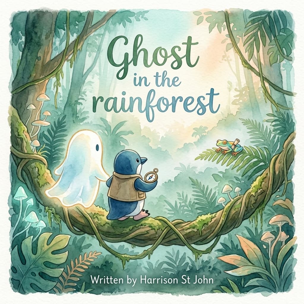 Ghost in the rainforest — personalised storybook cover