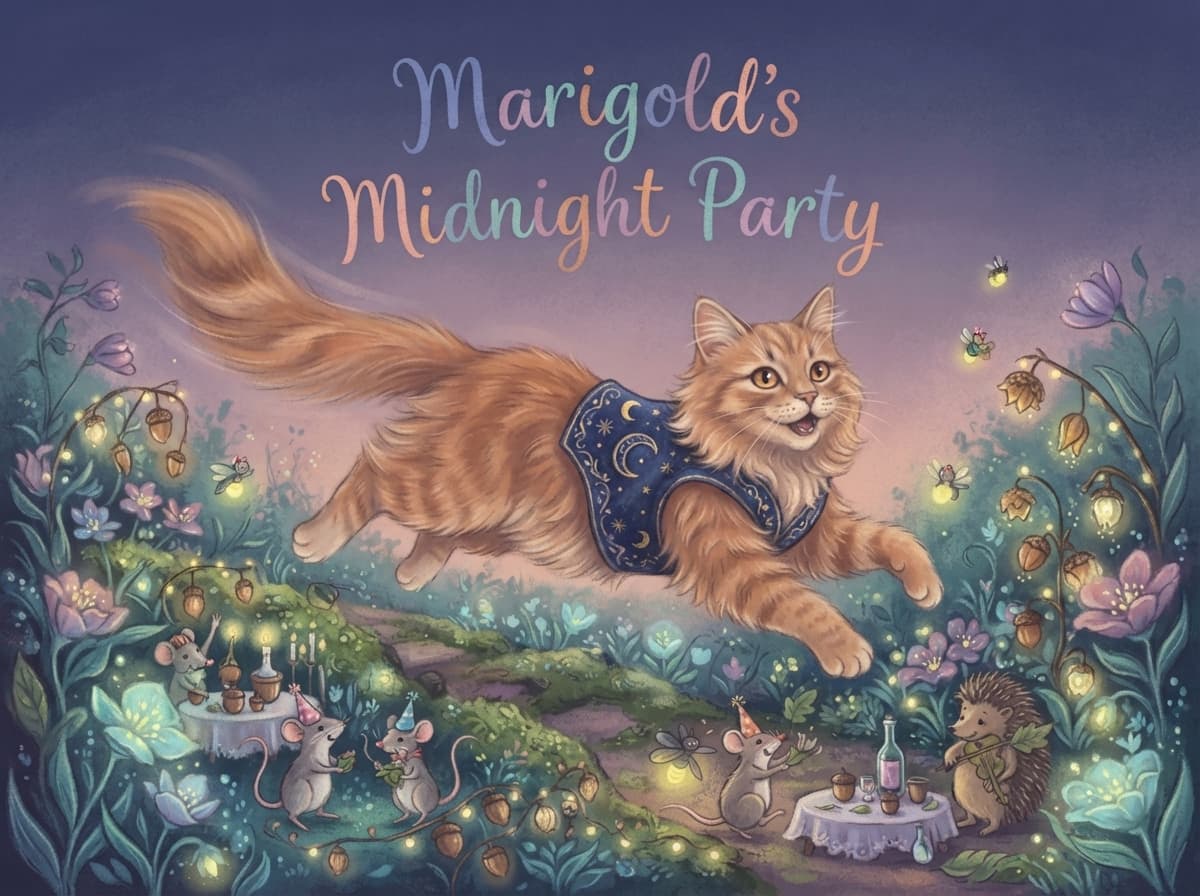 Marigold's Midnight Garden — personalised storybook cover