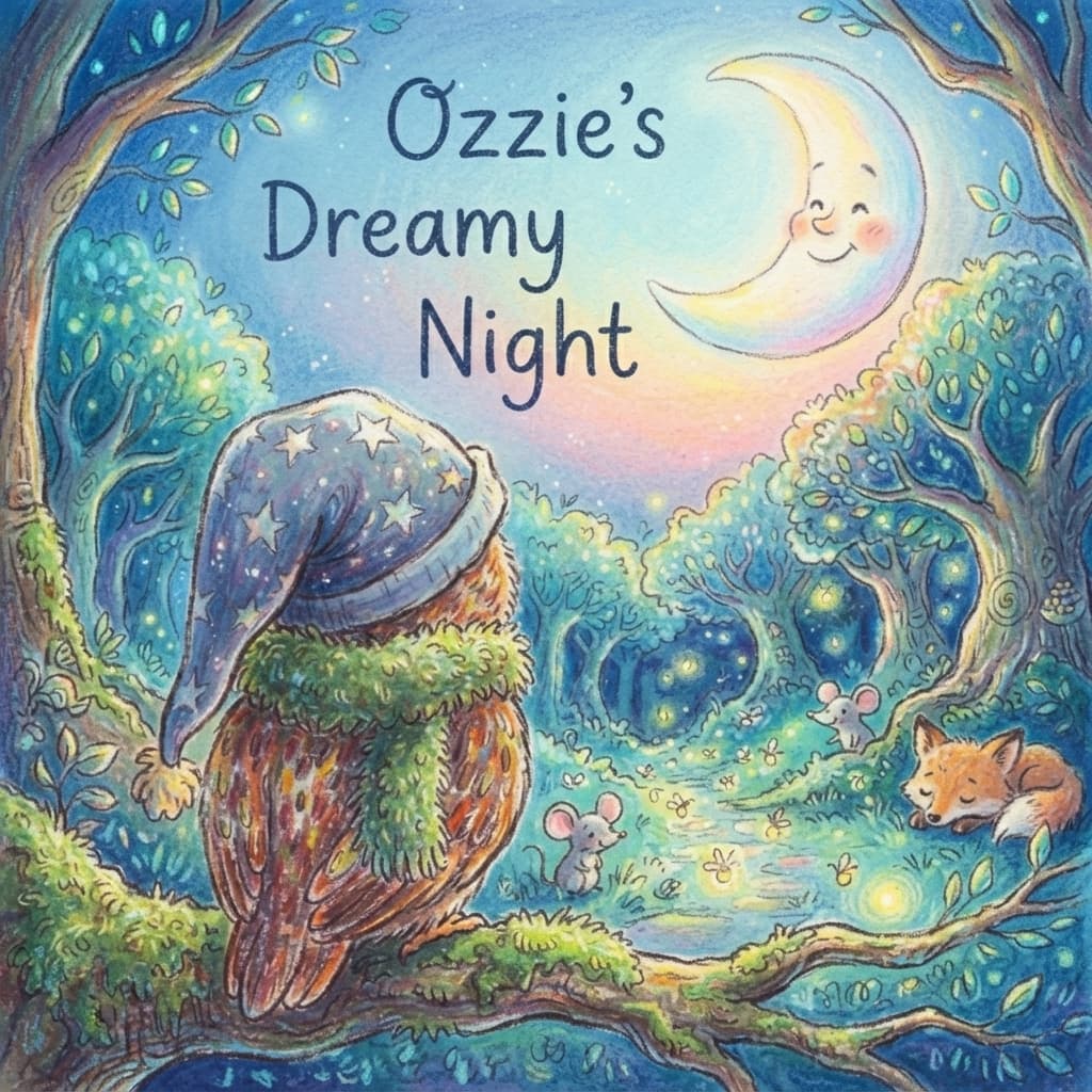 Ozzie and the Sleepy Forest — personalised storybook cover