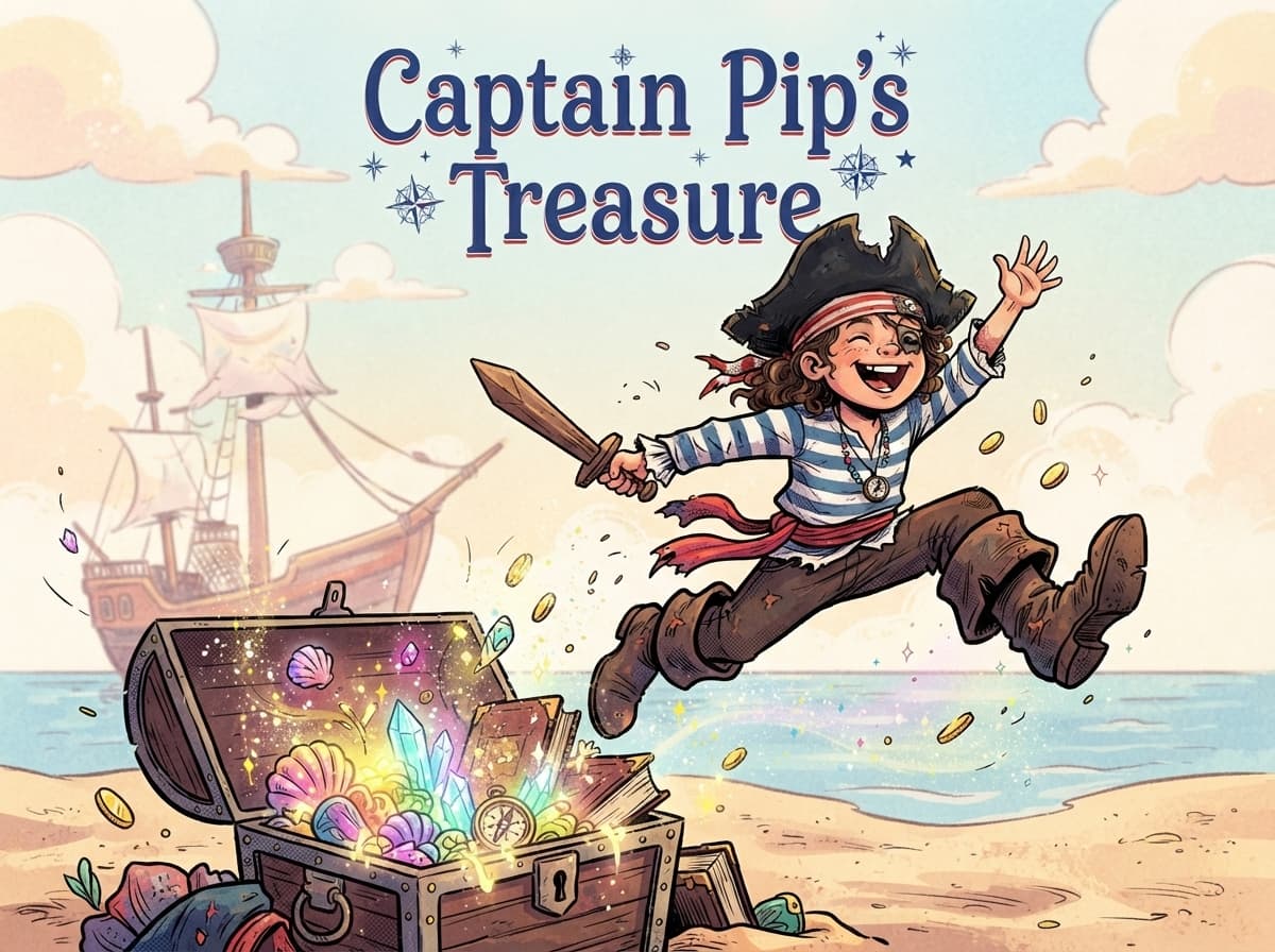 Captain Pip's Tiny Treasure — personalised storybook cover